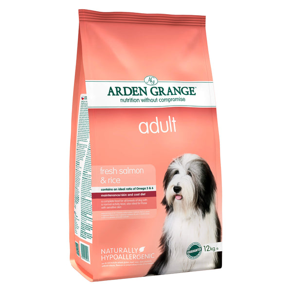 Naturligt, sundt og kornfrit hundefoder med smag af Laks og ris fra Arden Grange